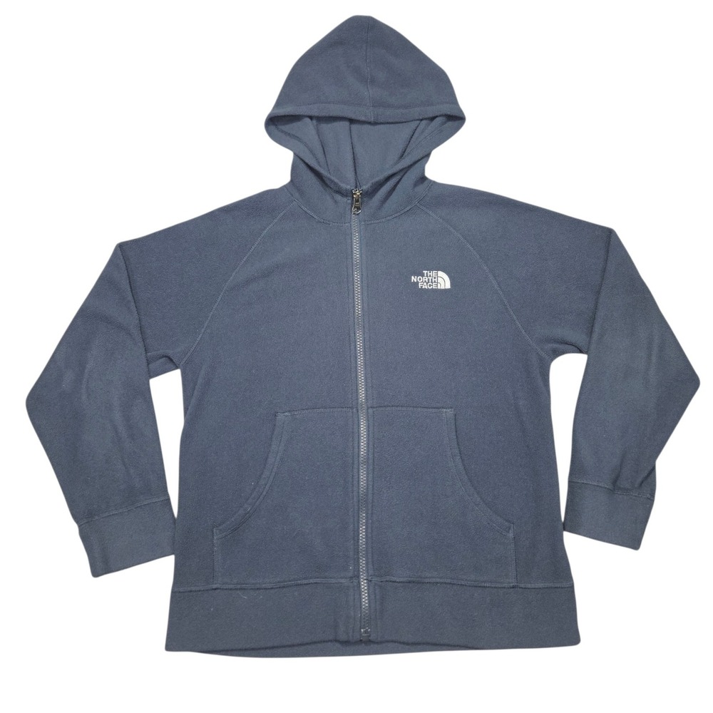 The North Face T948 Full Zip Fleece Hoodie Blue Boys Sz M (10/12)